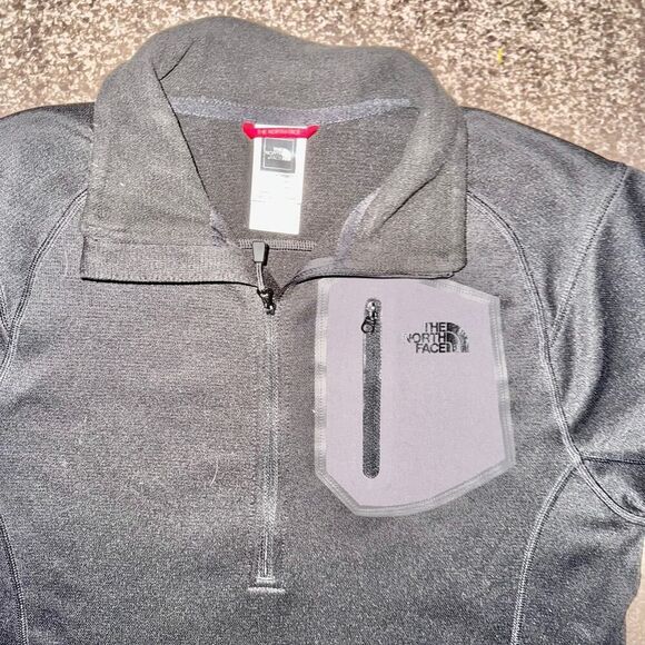 The North Face Men 1/4 Zip Quarter Zip Fleece Pullover Performance Jacket Black - Picture 8 of 9